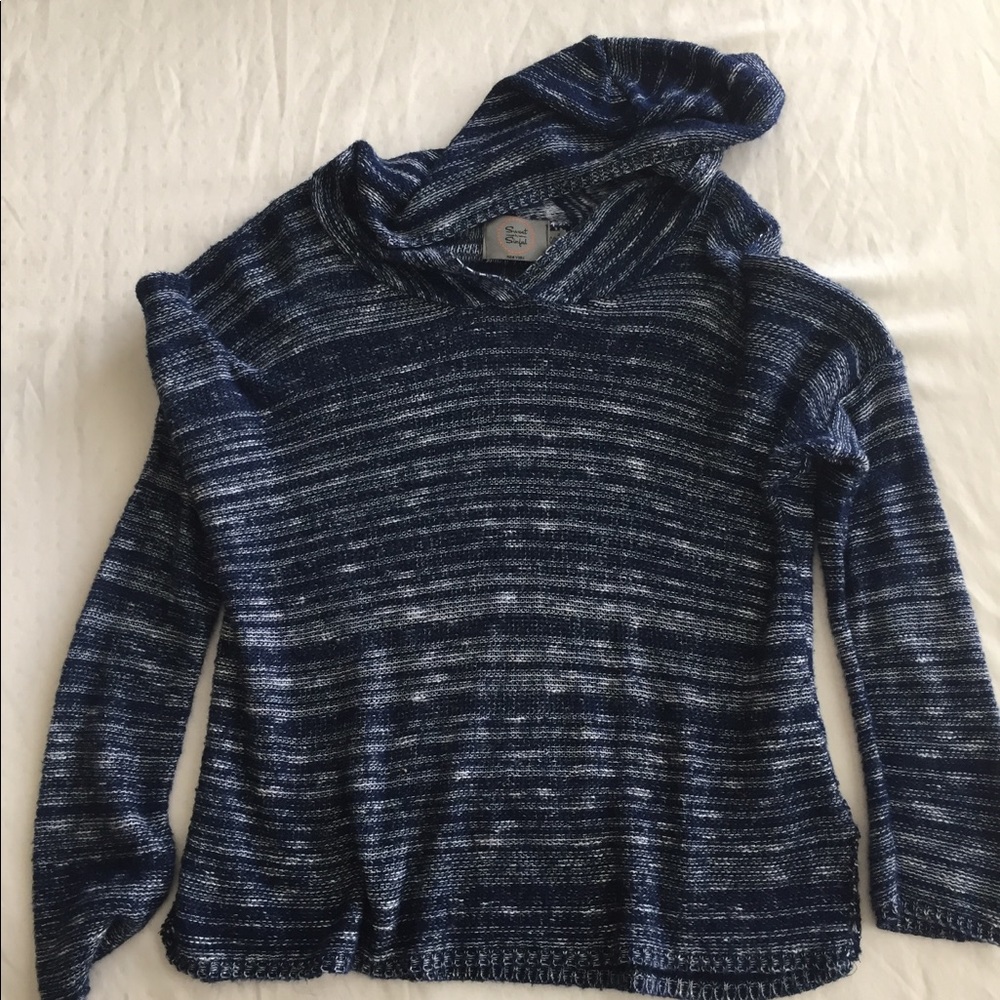 Blue knitted sweater